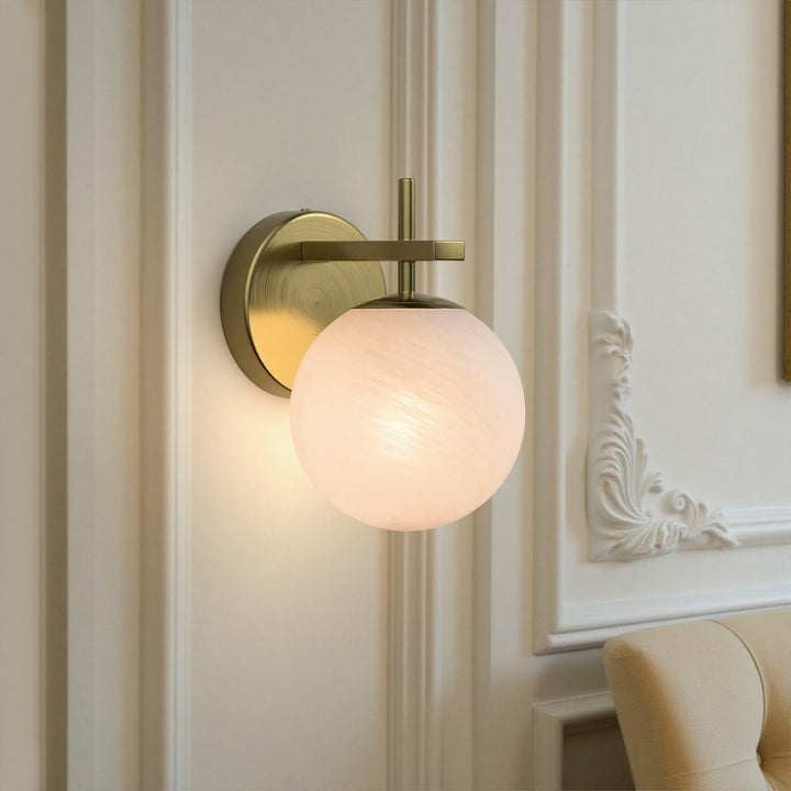 Nimbus 1 - Light Dimmable Iron ETL Bathroom Vanity Light with Round Shape Cloud Glass Shade #CLB29015
