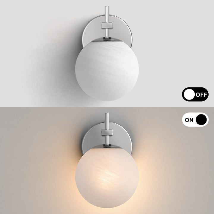 Nimbus 1 - Light Dimmable Iron ETL Bathroom Vanity Light with Round Shape Cloud Glass Shade #CLB29015