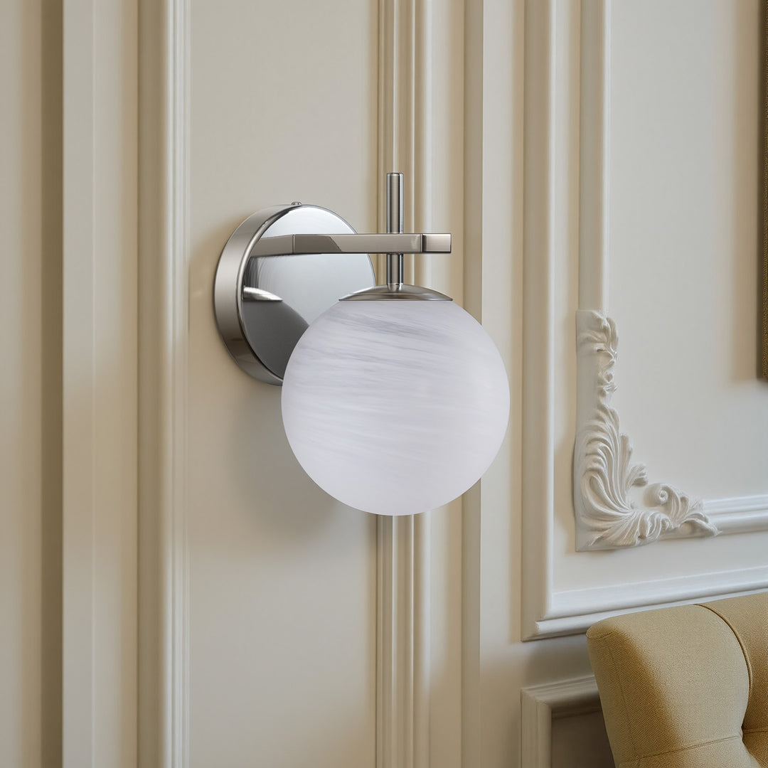 Nimbus 1 - Light Dimmable Iron ETL Bathroom Vanity Light with Round Shape Cloud Glass Shade #CLB29015