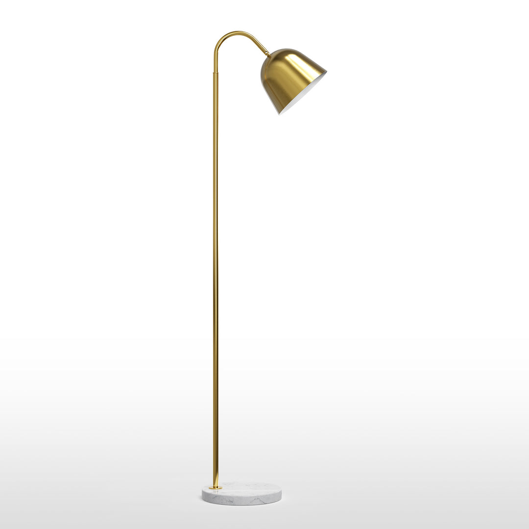 64" Modern Metal Floor Lamp, Polished Gold Finish, 350° Swivel & 90° Tilting Head, Foot Switch Standing Lamp For Living Room, Bedroom, Office #F268-BK