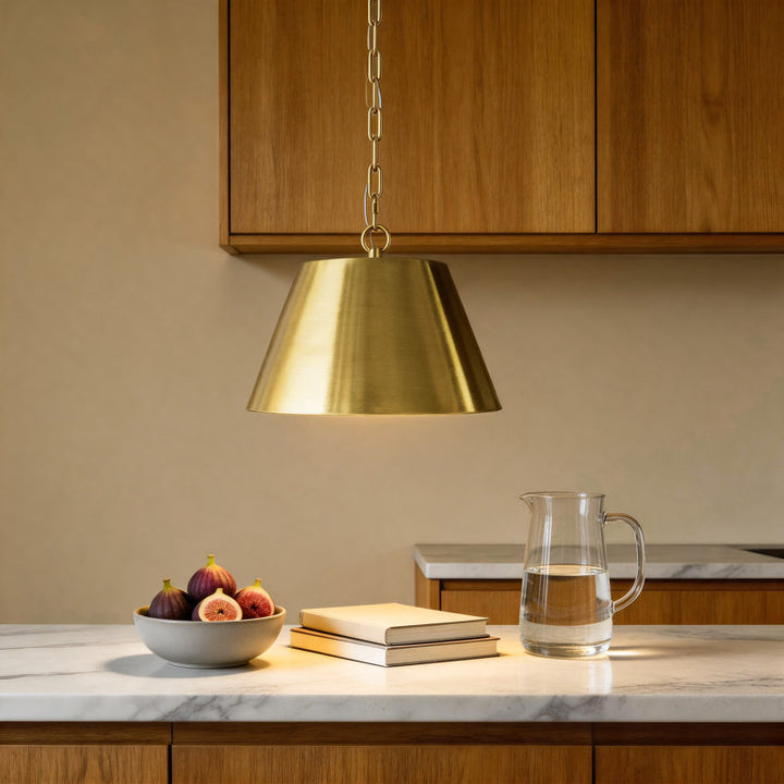1-Light Modern Cone Pendant Light 12"/18" Wide Hanging Fixture for Kitchen Island #53005