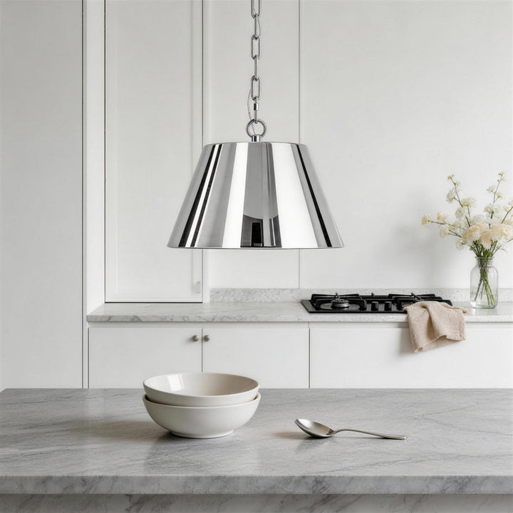 1-Light Modern Cone Pendant Light 12"/18" Wide Hanging Fixture for Kitchen Island #53005