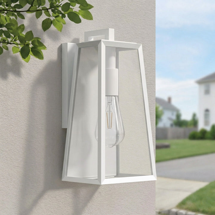 Solstice 1-Light 14'' Iron And Glass Outdoor Wall Lantern With Dusk To Dawn #7054