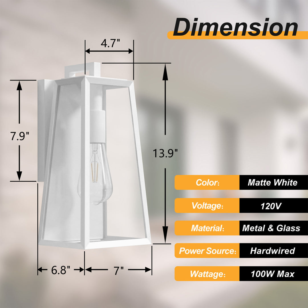 Solstice 1-Light 14'' Iron And Glass Outdoor Wall Lantern With Dusk To Dawn #7054