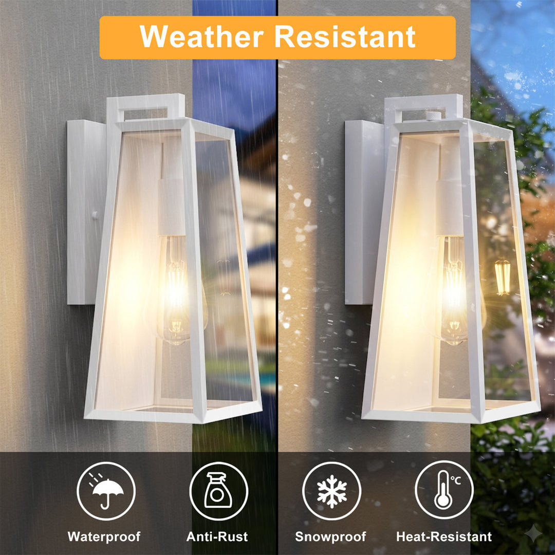 Solstice 1-Light 14'' Iron And Glass Outdoor Wall Lantern With Dusk To Dawn #7054