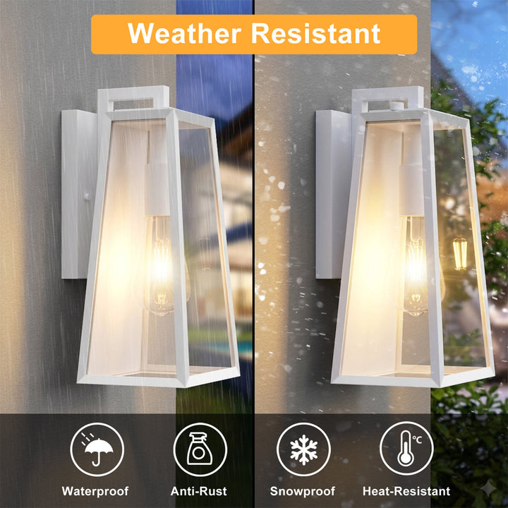 Solstice 1-Light 14'' Iron And Glass Outdoor Wall Lantern With Dusk To Dawn #7054