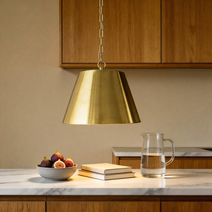 1-Light Modern Cone Pendant Light 12"/18" Wide Hanging Fixture for Kitchen Island #53005