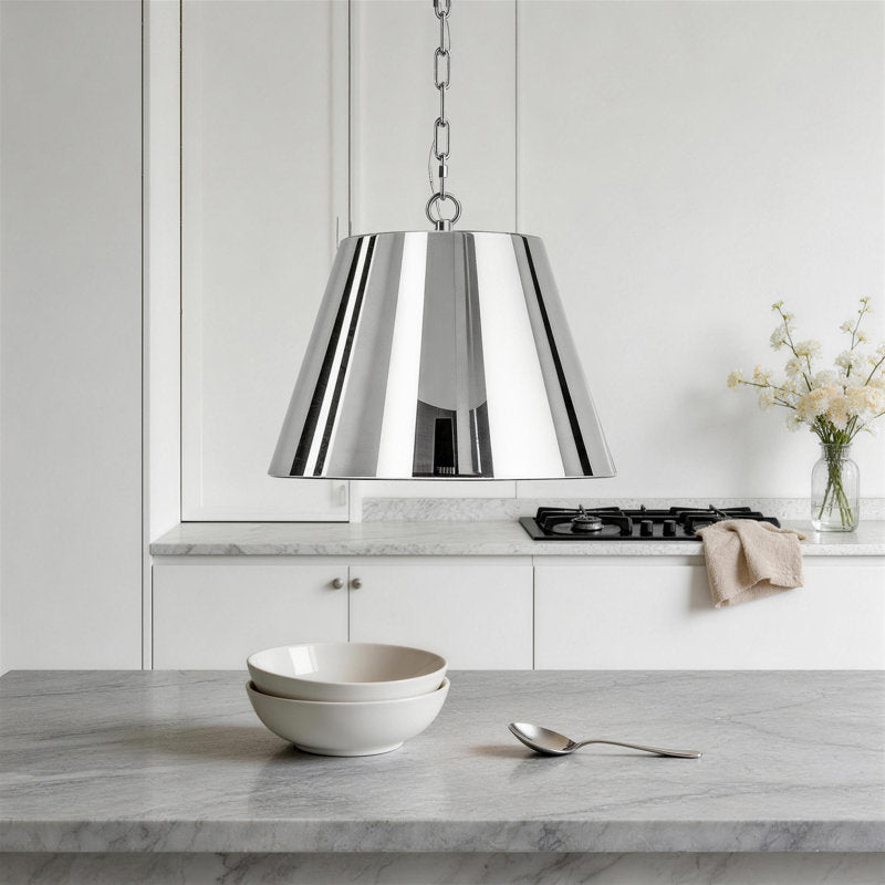 1-Light Modern Cone Pendant Light 12"/18" Wide Hanging Fixture for Kitchen Island #53005