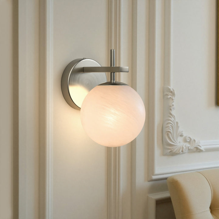 Nimbus 1 - Light Dimmable Iron ETL Bathroom Vanity Light with Round Shape Cloud Glass Shade #CLB29015