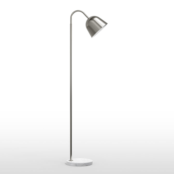 64" Modern Metal Floor Lamp, Polished Gold Finish, 350° Swivel & 90° Tilting Head, Foot Switch Standing Lamp For Living Room, Bedroom, Office #F268-BK