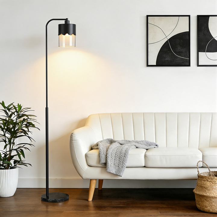 Glimmer 66" Modern Metal Floor Lamp Dual-Layer Shade Bright Lighting Foot Switch For Living Room Bedroom #FGT01
