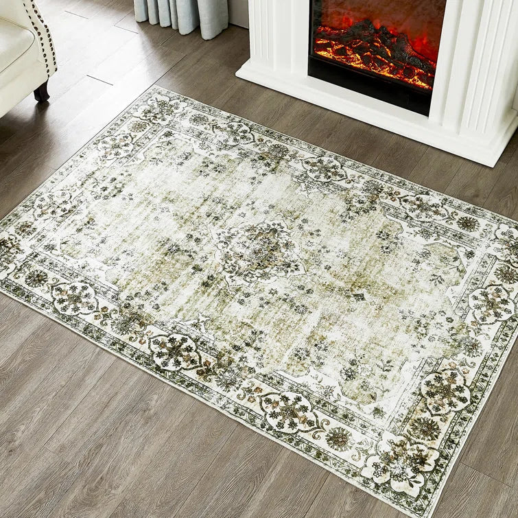 Faux Cashmere Green Vintage Rugs #AZJL301