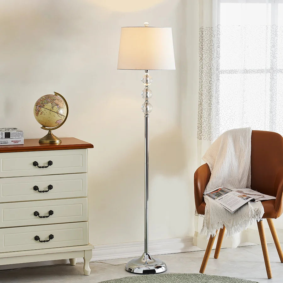 62'' Chrome/Clear/Silver Traditional Floor Lamp #F03