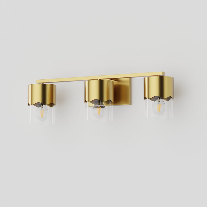 Lumin 3-light Dimmable Vanity Light With Scalloped Metal Shade