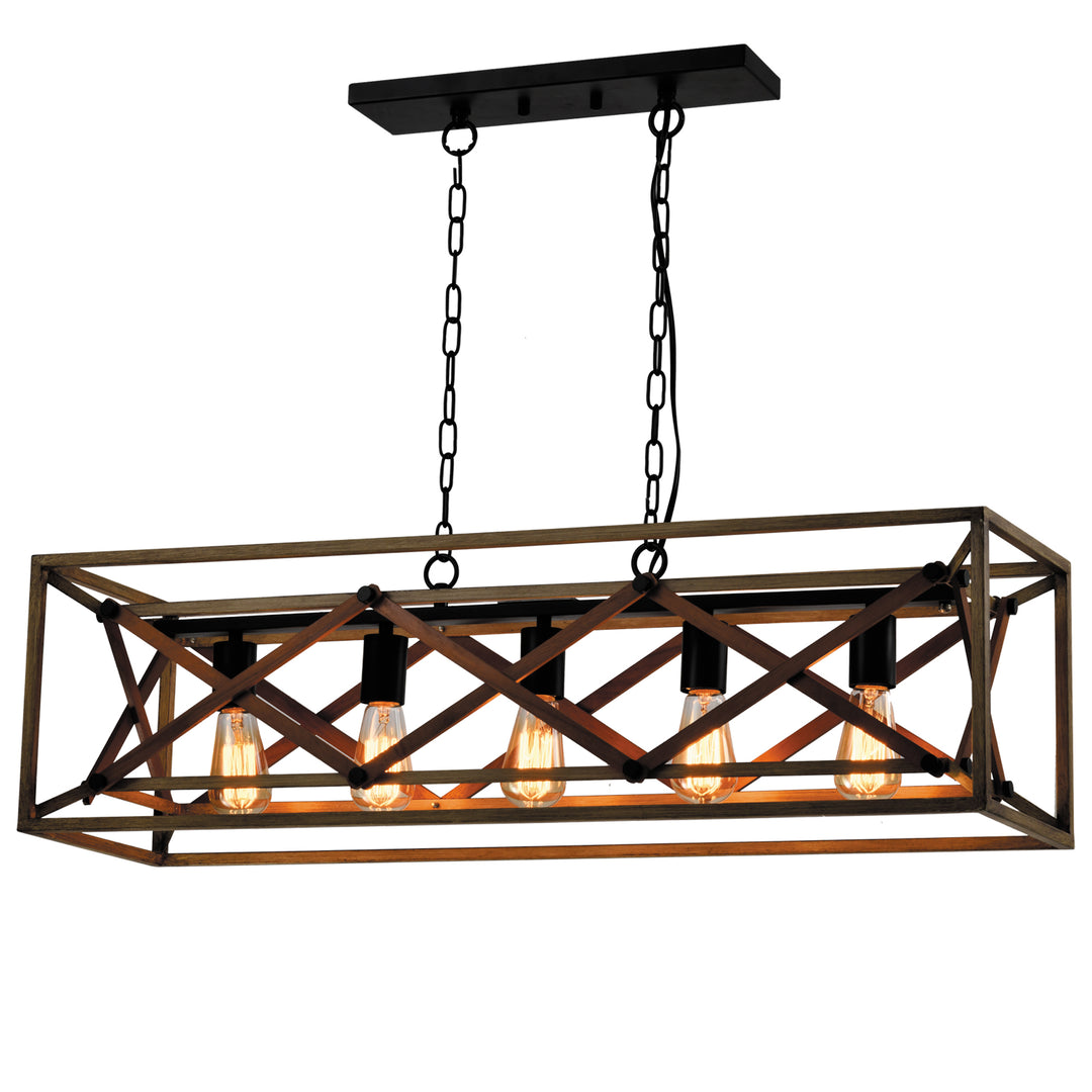 MAXAX 5 - Light Kitchen Island Square / Rectangle&Linear&Modern Linear With Wrought Iron#MX21033