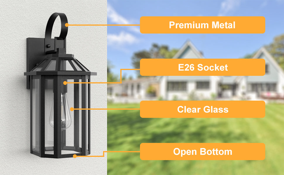 Solstice Matte Black Outdoor Wall Lantern With Tempered Glass #7065