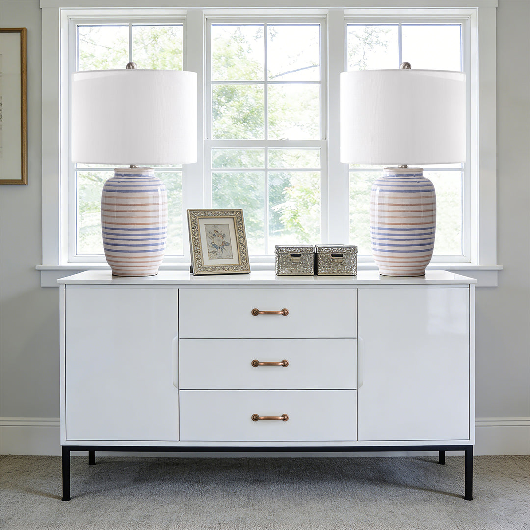 25 '' Blue Ceramic Table Lamp #T176