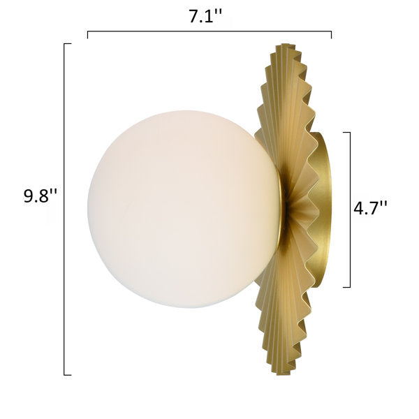 10''W Dimmable Gold ETL Globe Glass Wall Sconces For Bedroom/Living Room/Dressing Room/Stairwell #5016