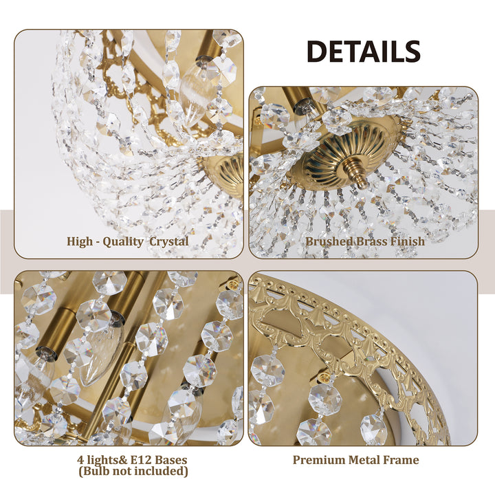 Maxax 4 - Light 15in Simple Bowl Flush Mount Ceiling Light #MX19132