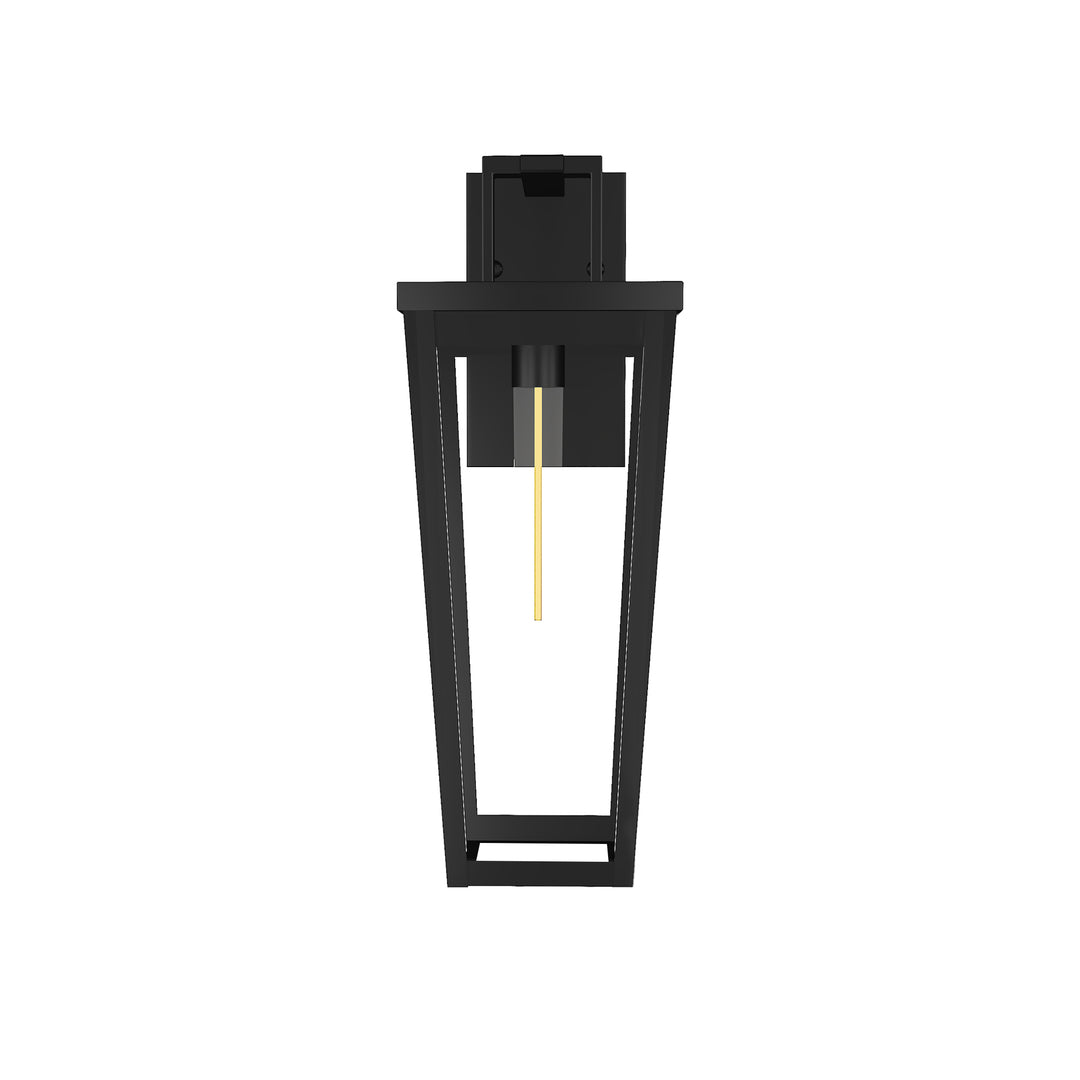 Solstice 16''H Black Wrought Iron Clear Tempered Glass Outdoor Wall Light With Dusk To Dawn #OW7097