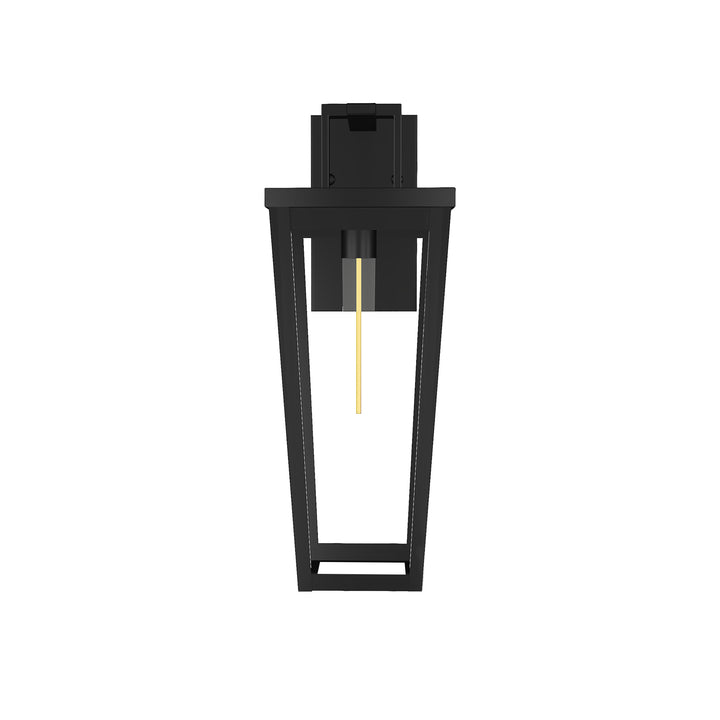Solstice 16''H Black Wrought Iron Clear Tempered Glass Outdoor Wall Light With Dusk To Dawn #OW7097