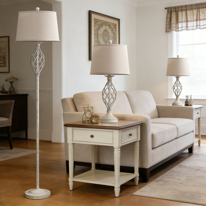 Maxax Traditional Floor & Table Lamp Set of 3 #TF22