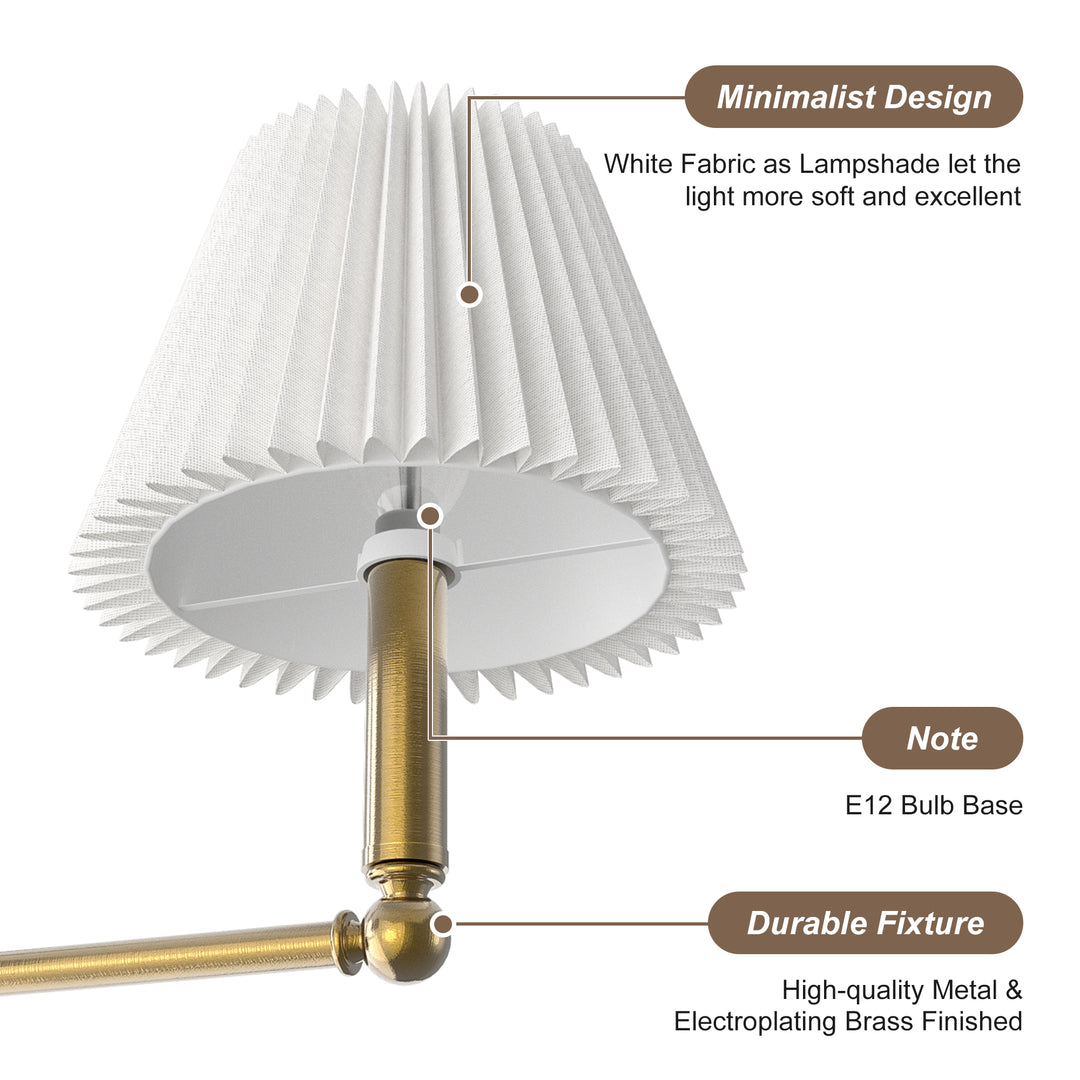 Twilight 3-Light White Linen Fabric Shade Mid-Century Modern Chandelier For Dining Room #P39007