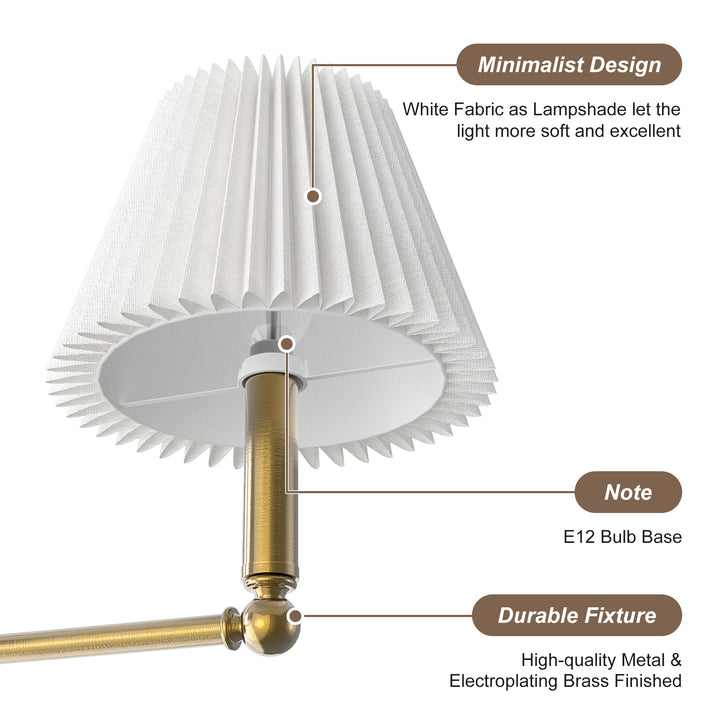 Twilight 3-Light White Linen Fabric Shade Mid-Century Modern Chandelier For Dining Room #P39007