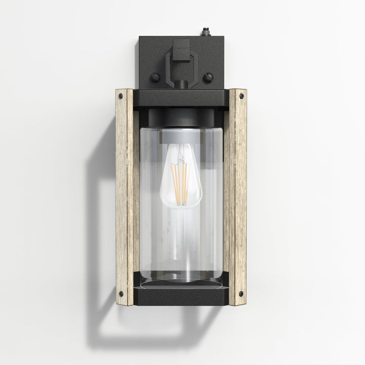 1-Light 13'' Iron And Glass Wall Light With Dusk To Dawn #7051