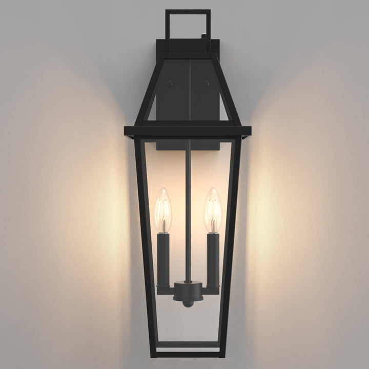 Solstice 1 - Light 18.4"H Tempered Glass Outdoor Wall Light With Dusk To Dawn #7075