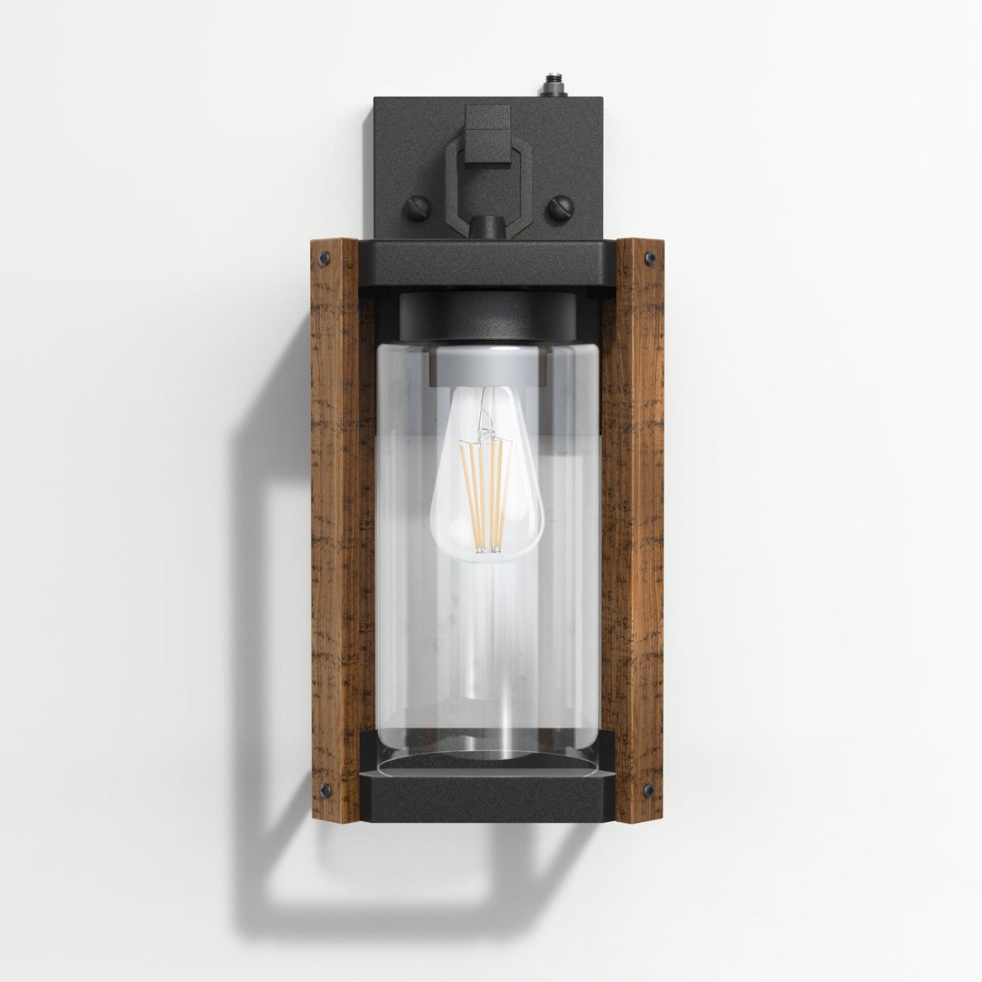 1-Light 13'' Iron And Glass Wall Light With Dusk To Dawn #7051