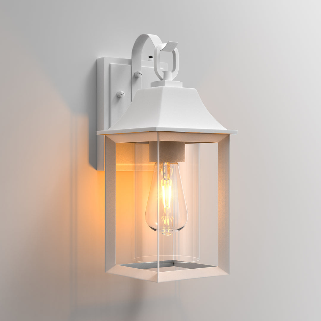 1 - Light Black Outdoor Wall Lantern with Clear Glass #7038