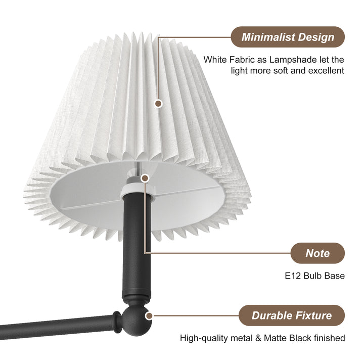 Twilight 3-Light White Linen Fabric Shade Mid-Century Modern Chandelier For Dining Room #P39007