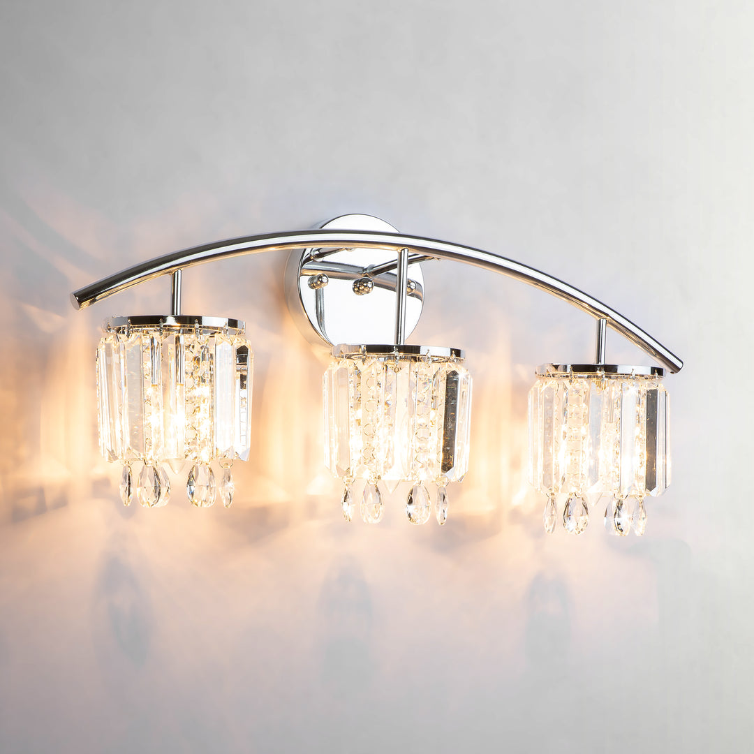 Dimmable Bathroom Vanity Light With Crystal Shade #19233