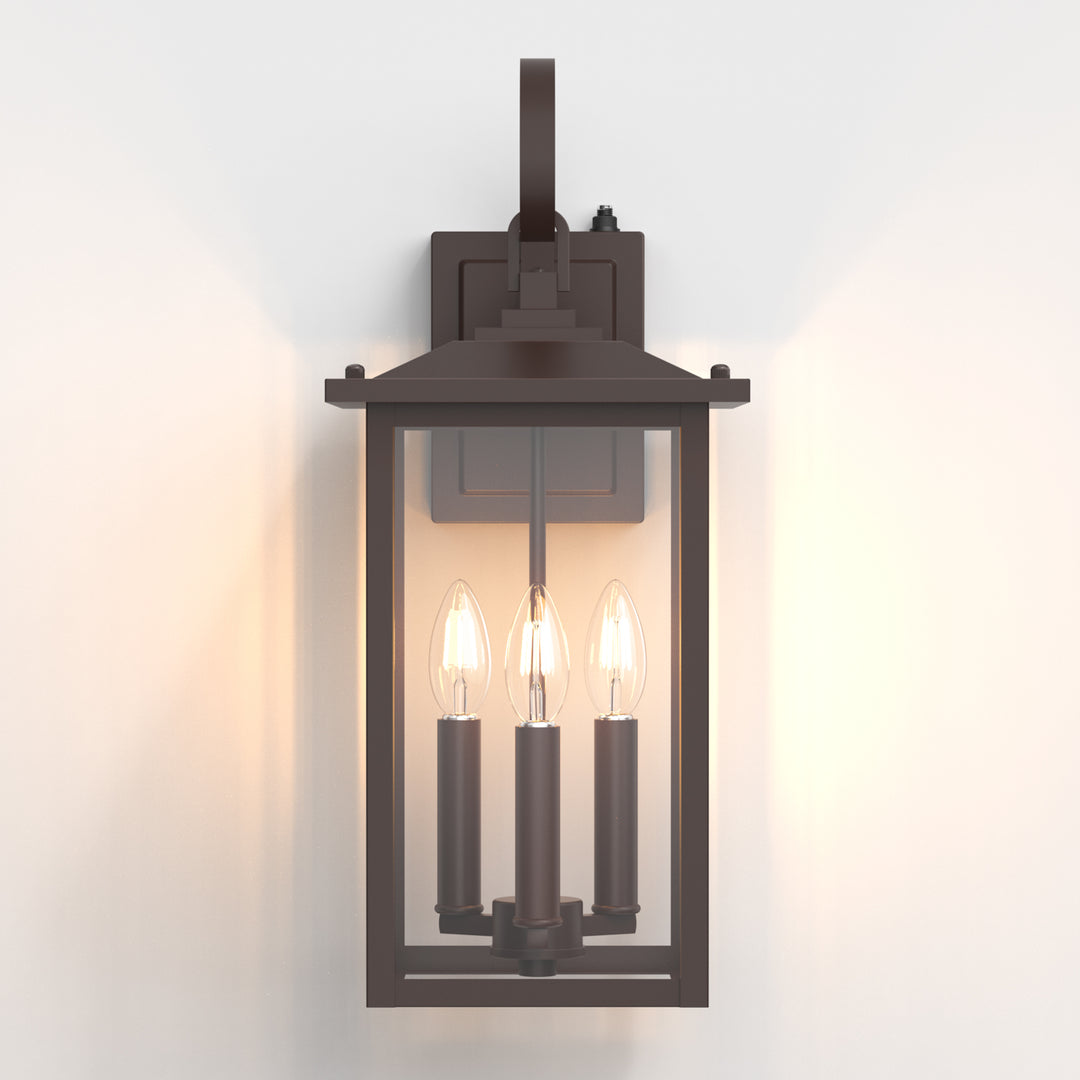 Dusk to Dawn 12.5" Outdoor Wall Sconce, Exterior Wall Light Fixture, Matte Black Porch Light Outdoor, Outside Wall Mount Lantern for House Garage Doorway (Bulb Include) #7004