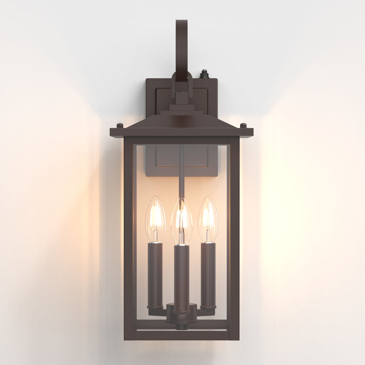 Dusk to Dawn 12.5" Outdoor Wall Sconce, Exterior Wall Light Fixture, Matte Black Porch Light Outdoor, Outside Wall Mount Lantern for House Garage Doorway (Bulb Include) #7004