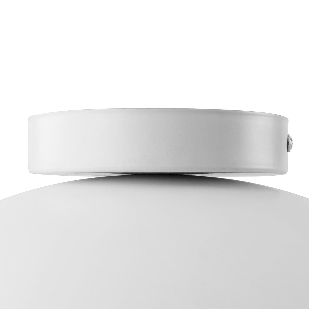 Nimbus 15.5" 1-Light Modern Globe Flush Mount Ceiling Light With Opal Glass, Matte Black/White Exterior & Gold Interior Shell-Style Dimmable Shade For Bedroom Or Hallway #29029