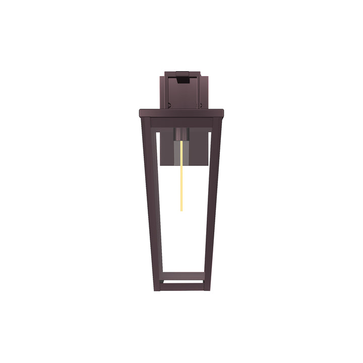 Solstice 16''H Black Wrought Iron Clear Tempered Glass Outdoor Wall Light With Dusk To Dawn #OW7097