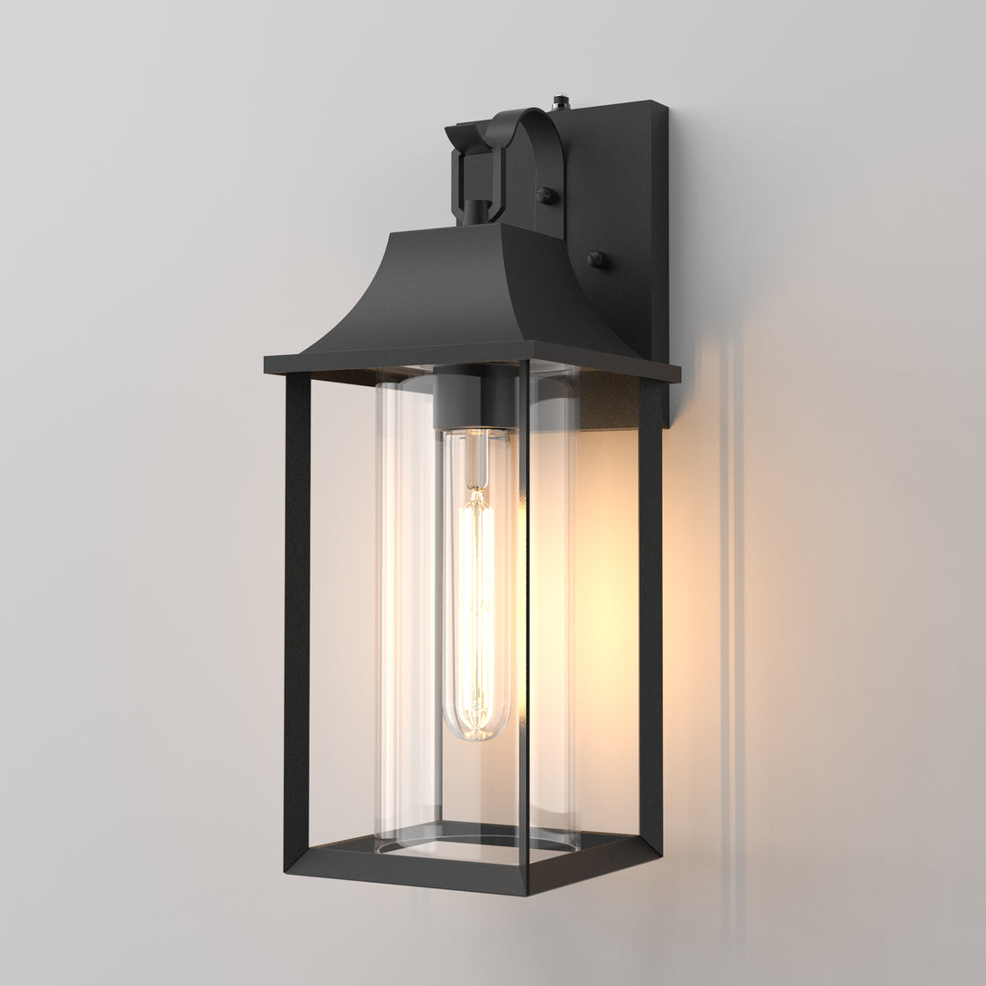 Solstice  1 - Light 18" H Glass Outdoor Wall Lantern With Dusk To Dawn #7058
