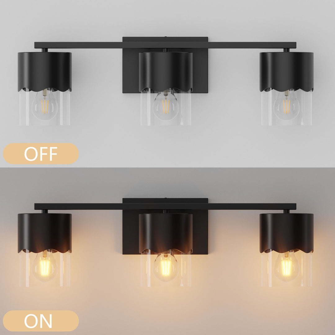 Lumin 3-light Dimmable Vanity Light With Scalloped Metal Shade