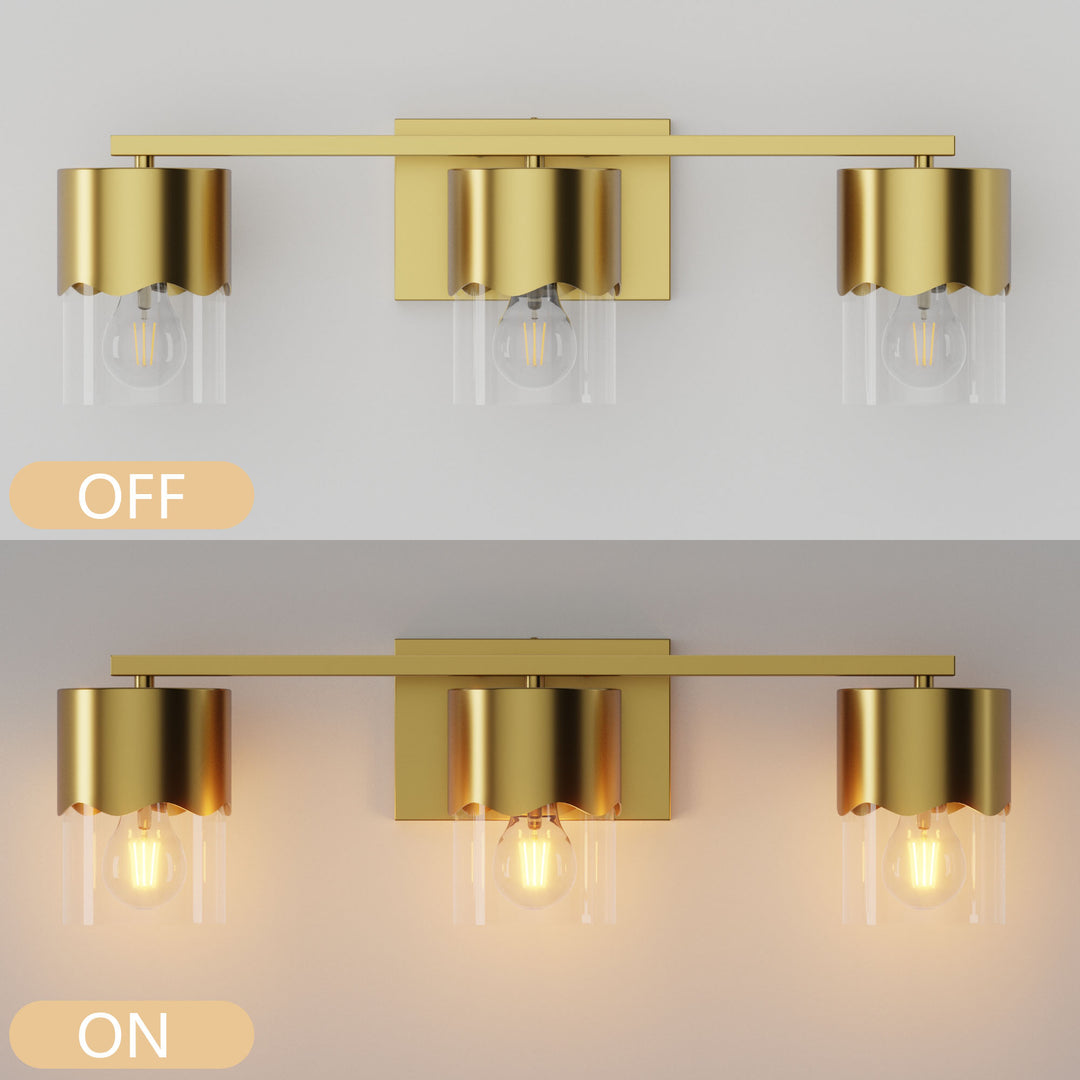 Lumin 3-light Dimmable Vanity Light With Scalloped Metal Shade