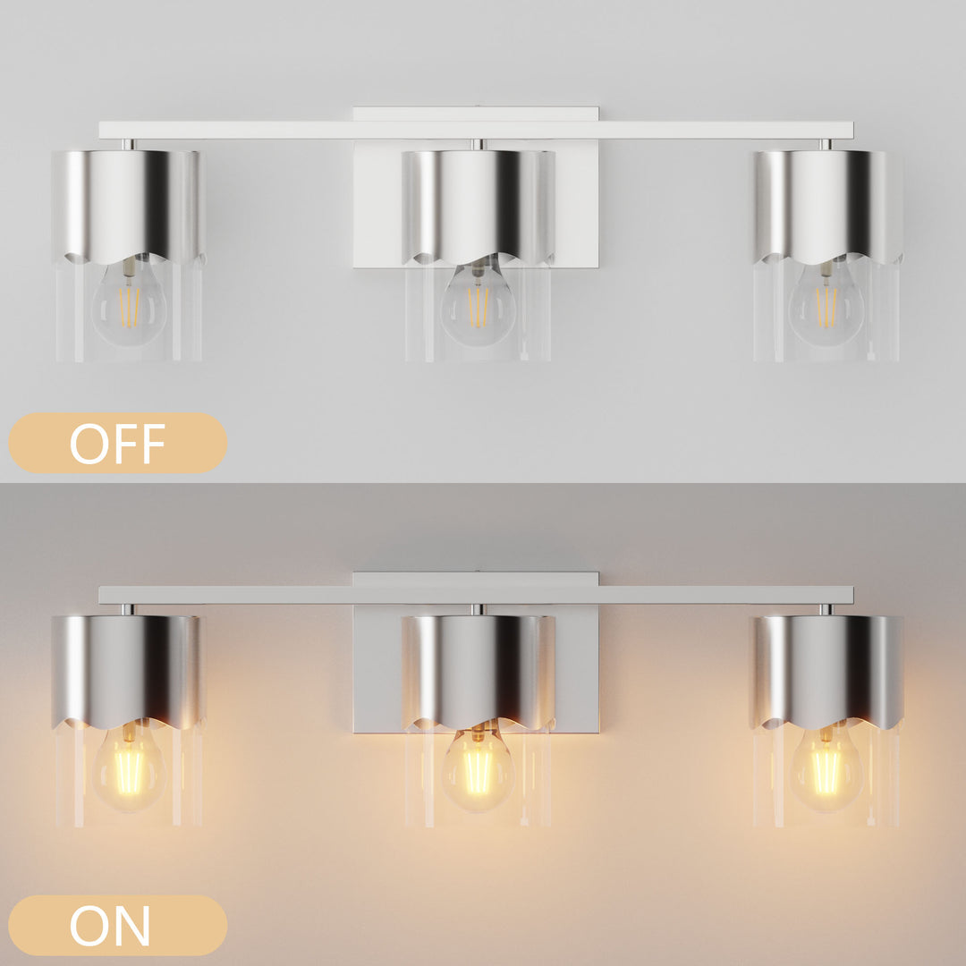 Lumin 3-light Dimmable Vanity Light With Scalloped Metal Shade