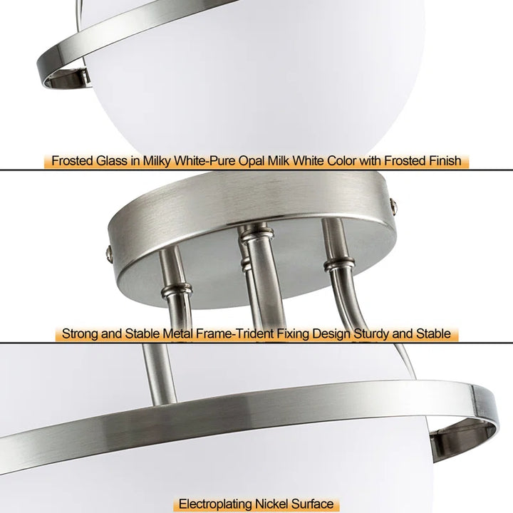 11.2‘’-1 Light Sphere Globe Frosted Glass Semi Flush Mount For Dining Room Hallway See More by Red Barrel Studio #29014
