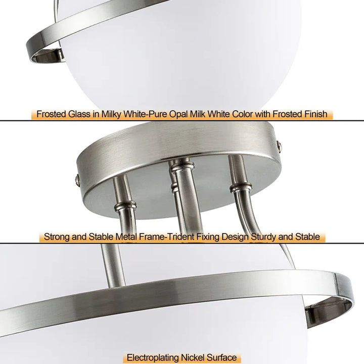 11.2‘’-1 Light Sphere Globe Frosted Glass Semi Flush Mount For Dining Room Hallway See More by Red Barrel Studio #29014