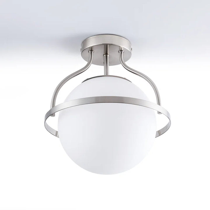 11.2‘’-1 Light Sphere Globe Frosted Glass Semi Flush Mount For Dining Room Hallway See More by Red Barrel Studio #29014
