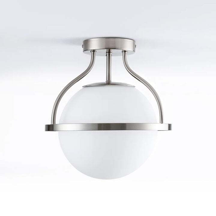 11.2‘’-1 Light Sphere Globe Frosted Glass Semi Flush Mount For Dining Room Hallway See More by Red Barrel Studio #29014