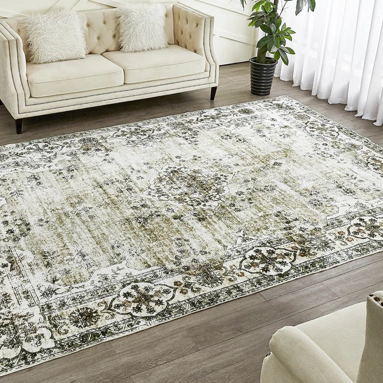 Faux Cashmere Green Vintage Rugs #AZJL301