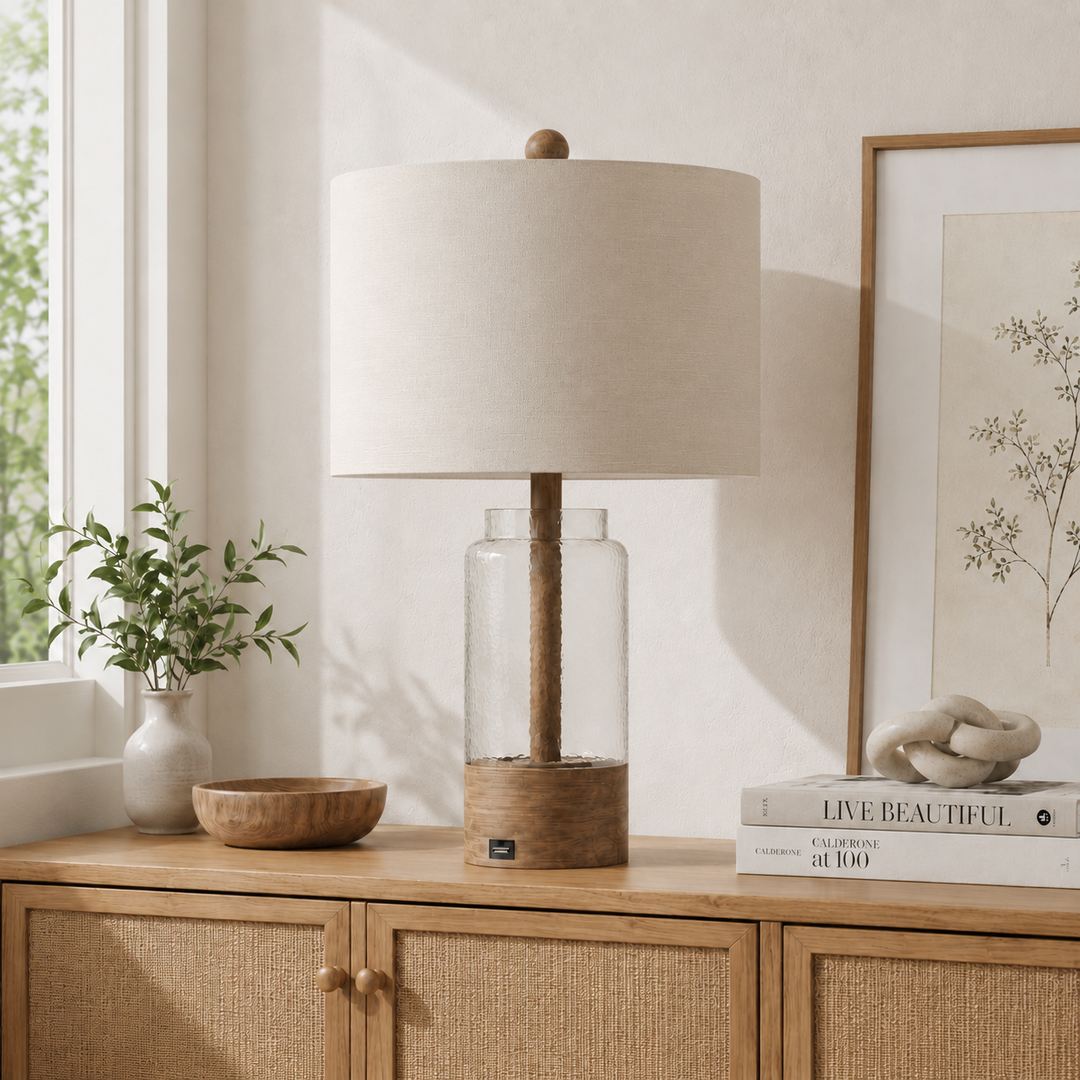 Resin Glass USB Table Lamp (Set of 2) #T186