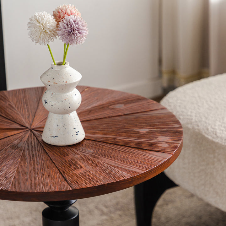 Timeless 23.6" Solid Wood Top Round End Table #25028