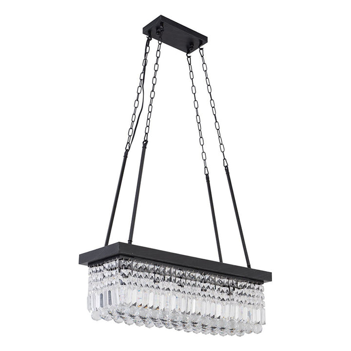 Maxax 5 - Light Kitchen Island Tiered Pendant With Crystal Accents #19189-5BK